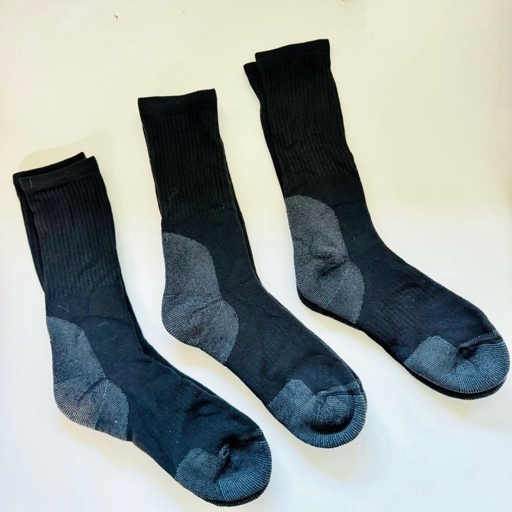 NEW MENS BOMBAS Black Grey Gray Contrast Toe Heel Tube Crew Socks M Bundle Set 3
